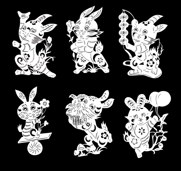 兔子剪纸图片
