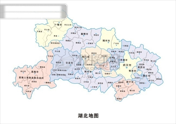 矢量湖北省地图