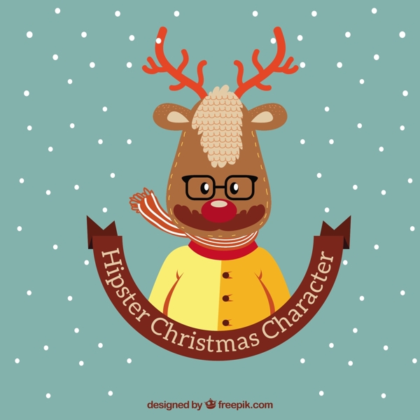 时髦的圣诞驯鹿的插图