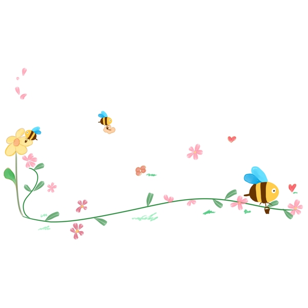蜜蜂花枝枝藤分割线