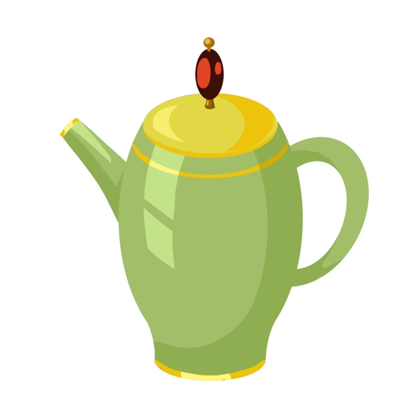 手绘茶具元素茶壶下午茶