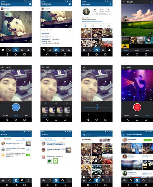 Instagram移动手机APP界面UI