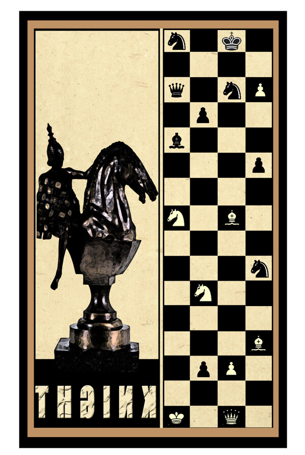 时尚国际象棋棋盘装饰画无框画图片