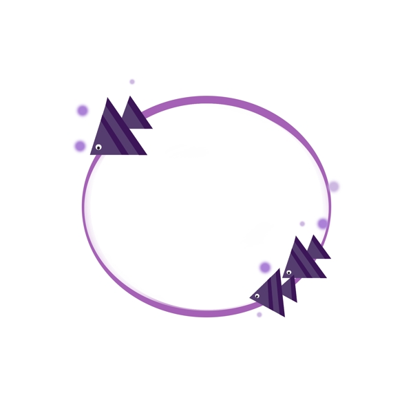紫色系手绘可爱三角边框