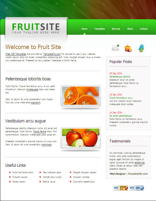 幻彩水果CSS网页模板