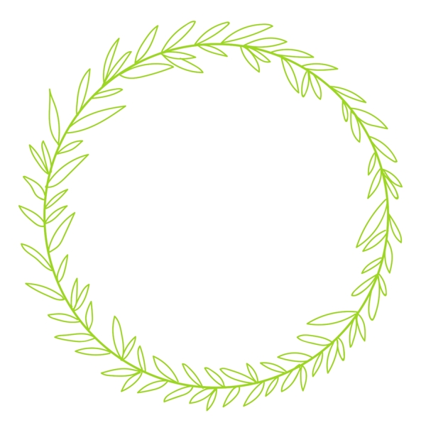 绿色手绘日式简洁树叶标题框