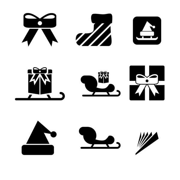 单色圣诞节icon图标