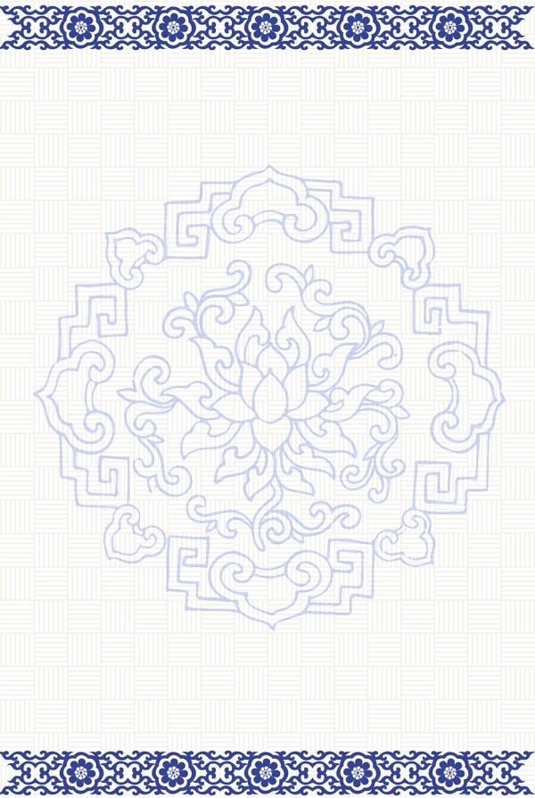 矢量古典青花瓷花纹背景