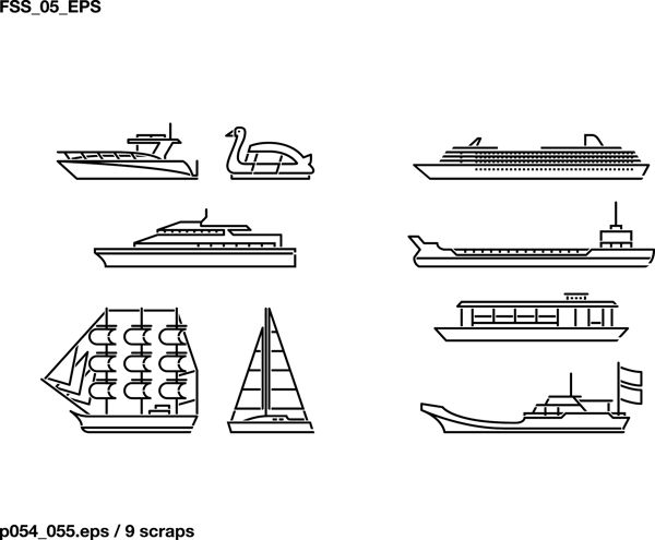 各种船矢量图