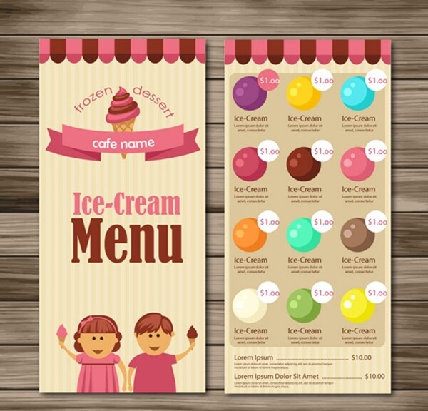 冰淇淋点菜单图片