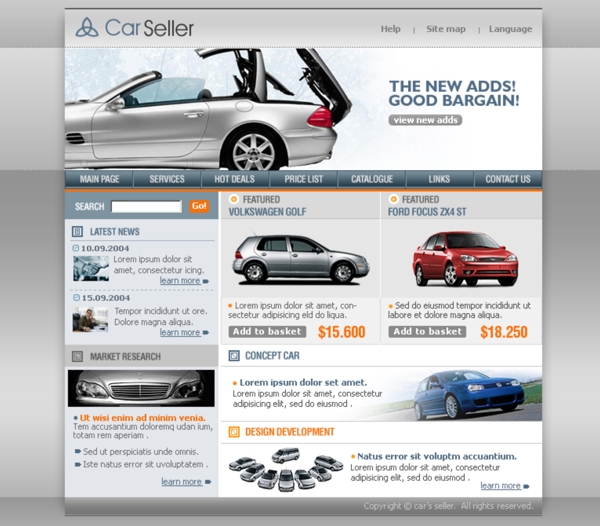汽车销售网页模板