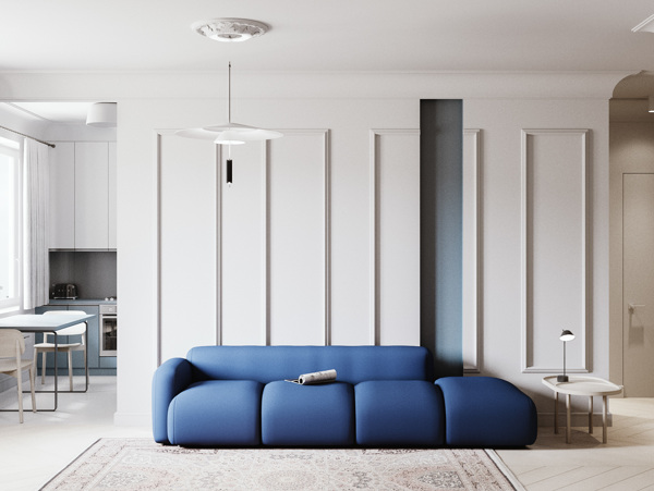 北欧家居客厅装修效果图蓝色风格