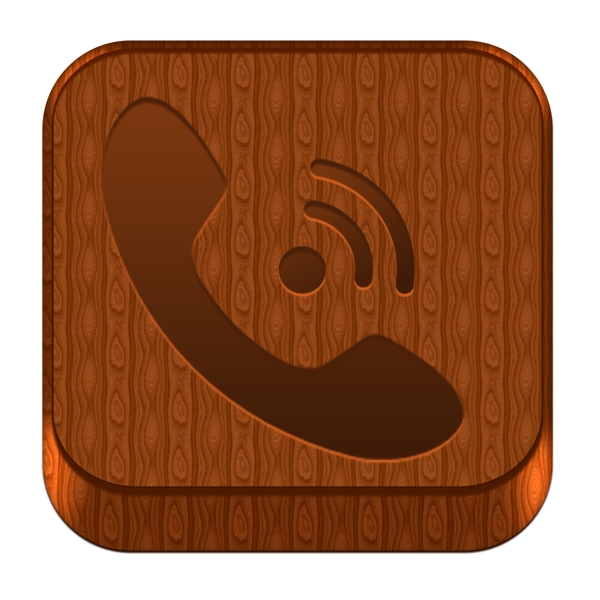 手机应用图标木质材质电话图标