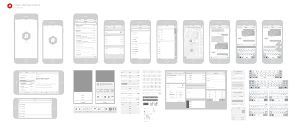 免费的iPhone6矢量线框图界面