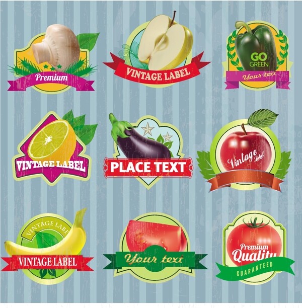 蔬菜水果标签贴纸图片