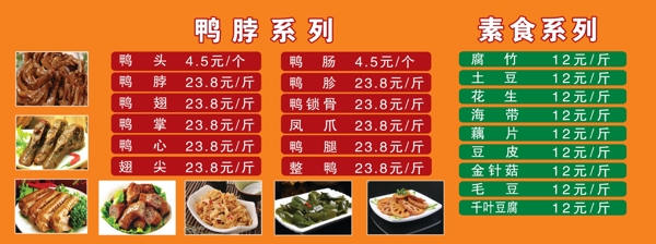 鸭脖价格表图片