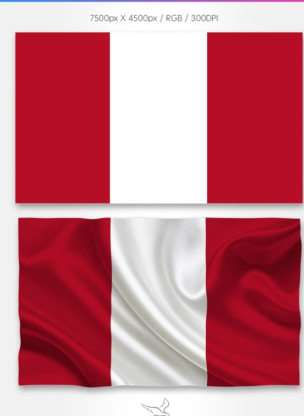 秘鲁国旗分层psd