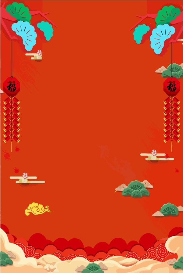 中国红喜庆新年背景