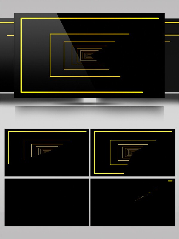 简约黄色边框多边形动感视频素材
