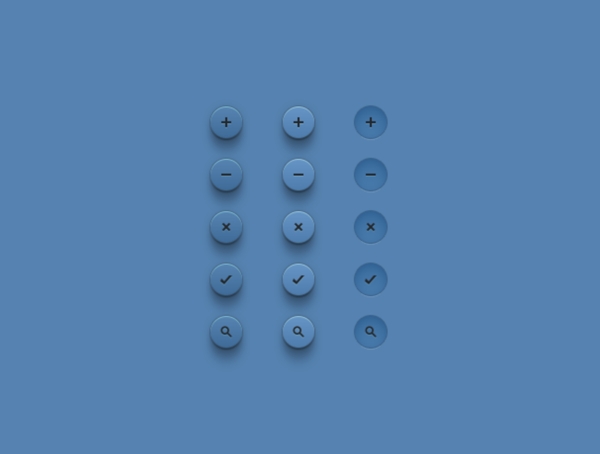 蓝色圆形按钮图标素材