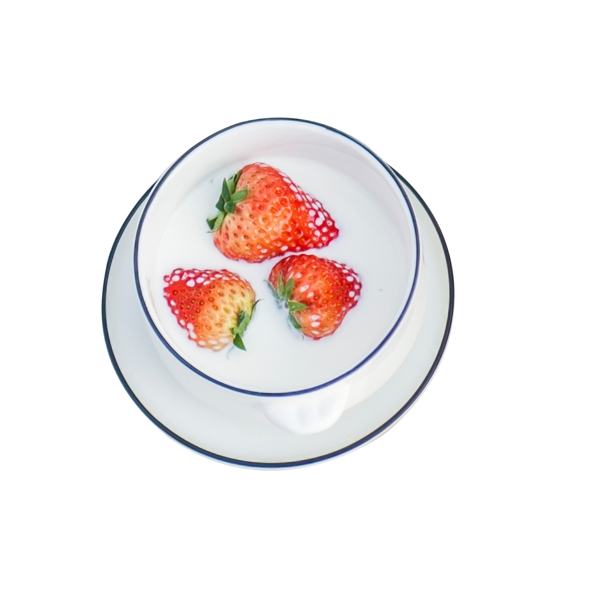白色圆弧草莓食物元素