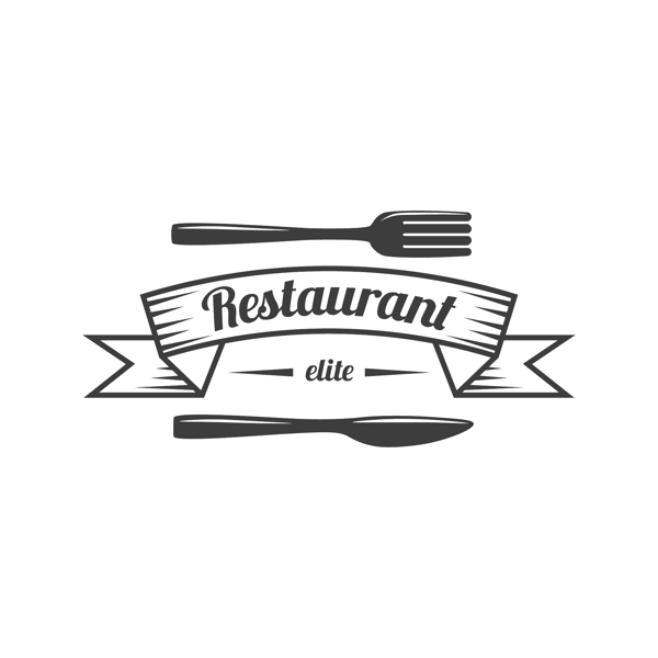 restaurant叉子和刀子logo