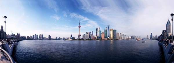 上海陆家嘴建筑群远眺