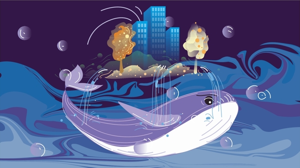治愈海与鲸鱼万物之源城市与自然
