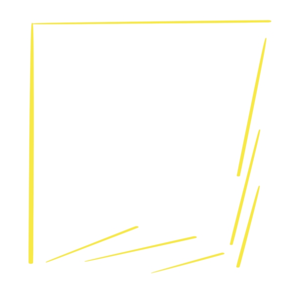 手绘框简约黄色线条框免扣