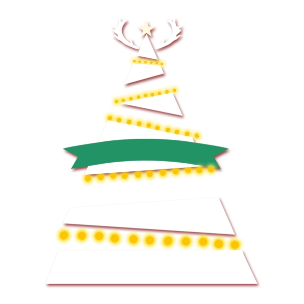 手绘圣诞树免抠透明素材