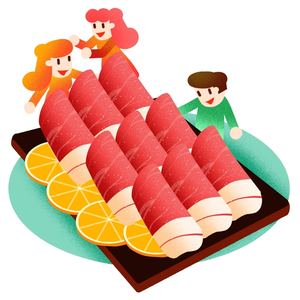 夏季涮锅牛肉卷
