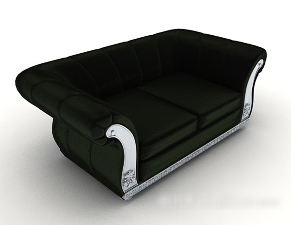 深绿色双人沙发3d模型下载