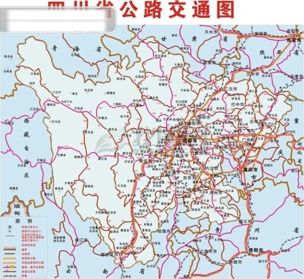 四川省交通矢量地图交通地图矢量地图四川省交通地图地图矢量素材CDR格式