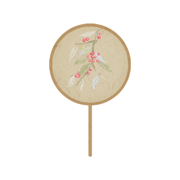 中国风扇子古风文艺复古花纹植物手绘可商用