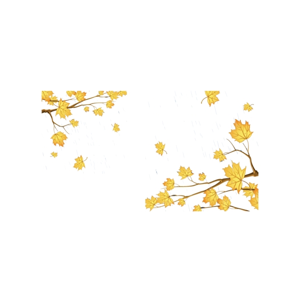 黄色树叶边框设计元素