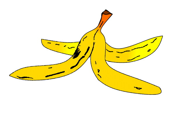卡通香蕉皮黄色