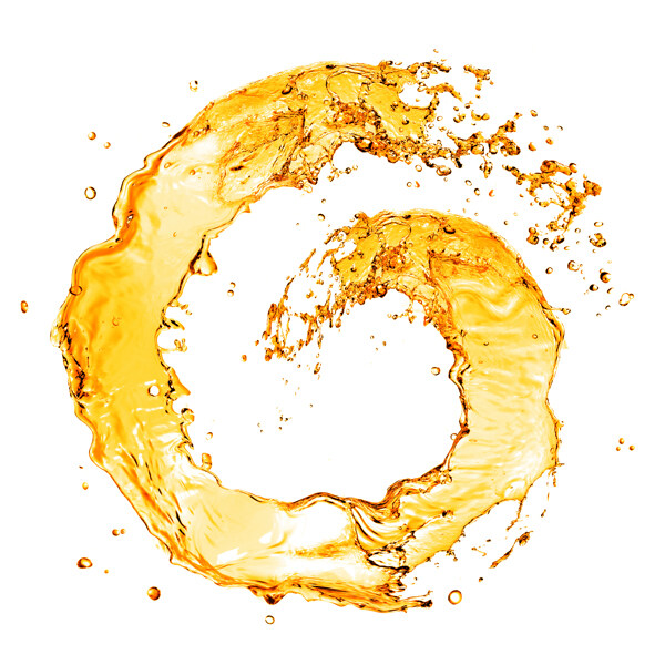 旋转的橙汁水花图片