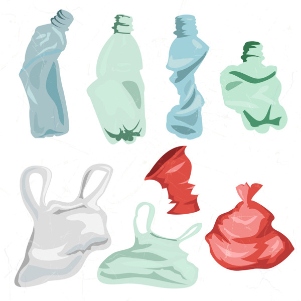 手绘卡通塑料瓶塑料袋
