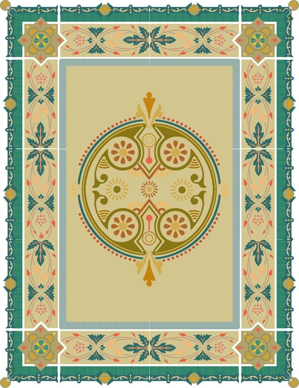 欧式风格地毯用于家装平面设计素材