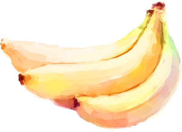手绘黄色香蕉矢量元素