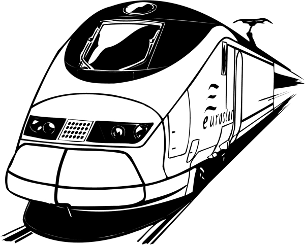 手绘素描火车图片