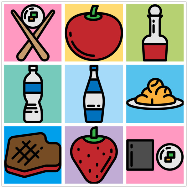 扁平食物icon图标