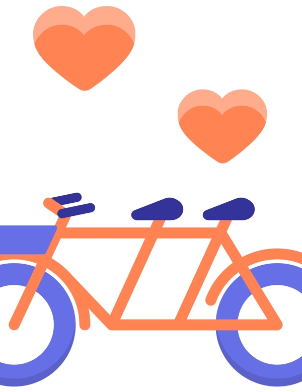 双自行车婚礼元素图案