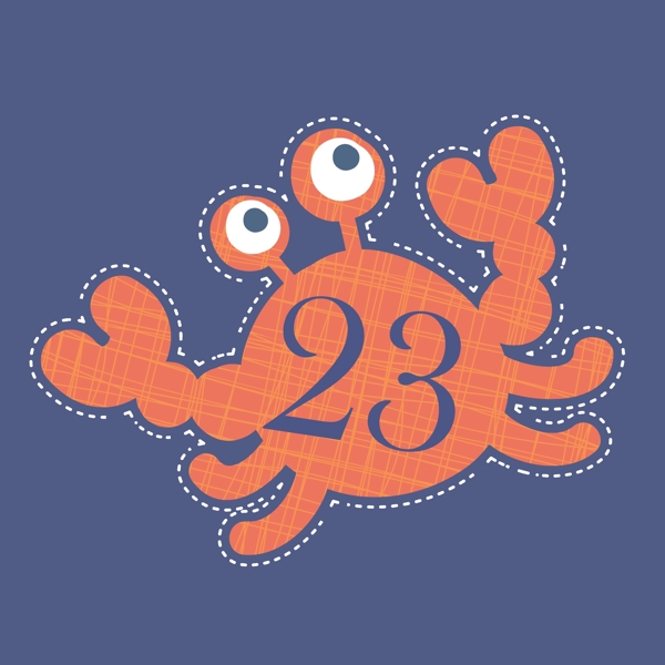 印花矢量图T恤图案动物螃蟹数字免费素材