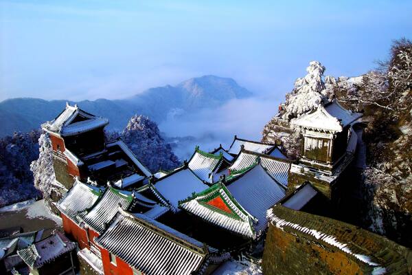 武当山雪后风景