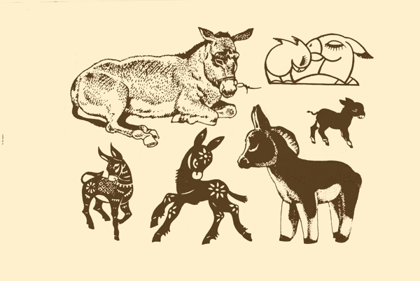 动物图案驴图片