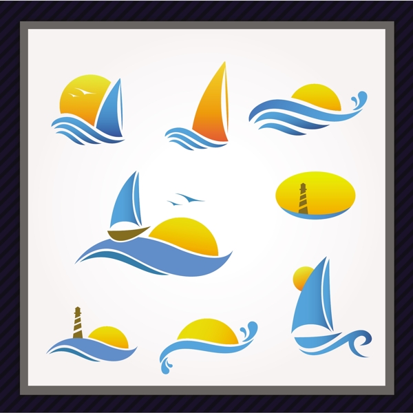 帆船航海图标图片
