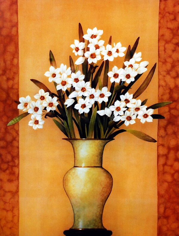 花瓶里的白色花朵