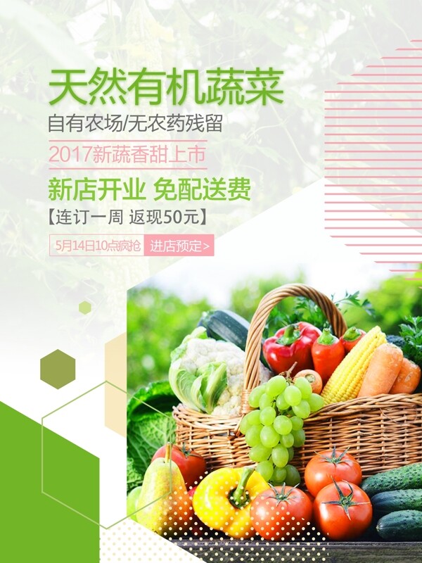 天然蔬菜上市海报设计