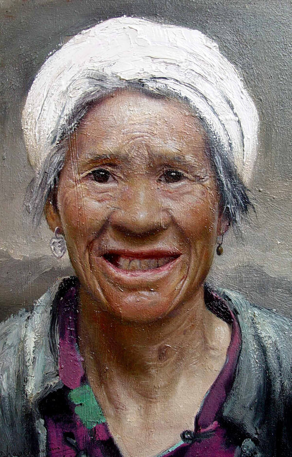 老妇人油画图片